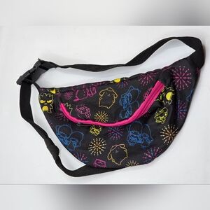 Loot Crate Fanny Pack Black Bag Hello Kitty Sanrio Themed Pink Interior Neon